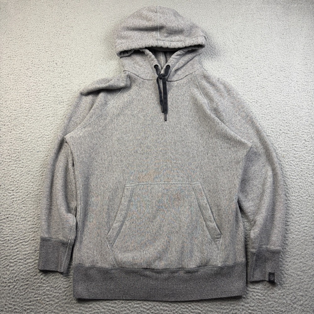 Rag & Bone Men's Reverse French Terry Pullover Hoodie Gray Sweatshirt Medium
